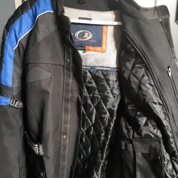 Motorcycle Jacket, American Eagle, Touring, Padded Armored, Removable liner, 3XL - Picture 3 of 4